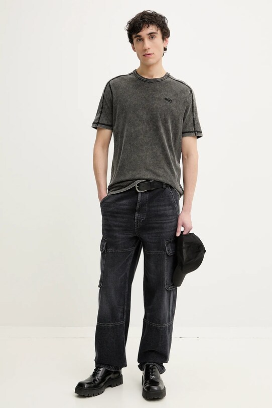 Diesel tricou din bumbac T-ADJIND T-SHIRT A16407.0QJAH gri SS25