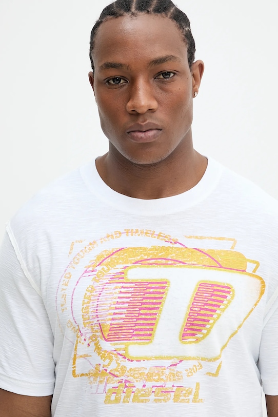 Bavlnené tričko Diesel T-ADJUST-R11 T-SHIRT biela A16430.0QKAP