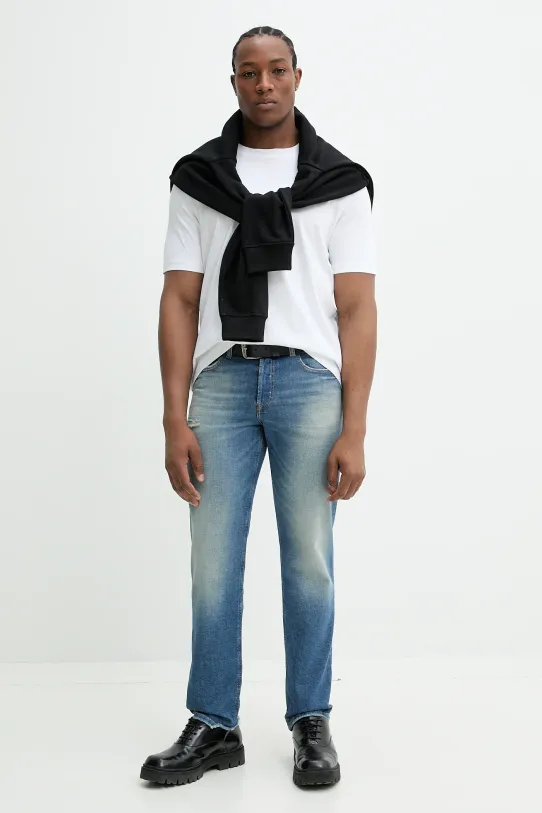 Diesel t-shirt bawełniany T-MADJUST-R2 T-SHIRT A16432.0SKAF biały SS25