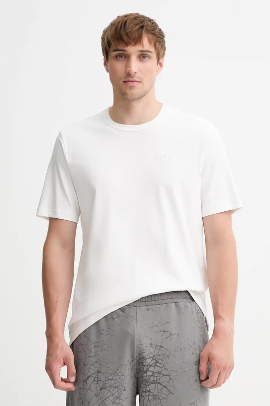 Diesel tricou T-ADJUST-SLITS-R17 T-SHIRT uni alb A16672.0AIJU