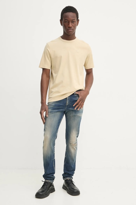 Tričko Diesel T-ADJUST-SLITS-R17 T-SHIRT A16672.0AIJU béžová AW25