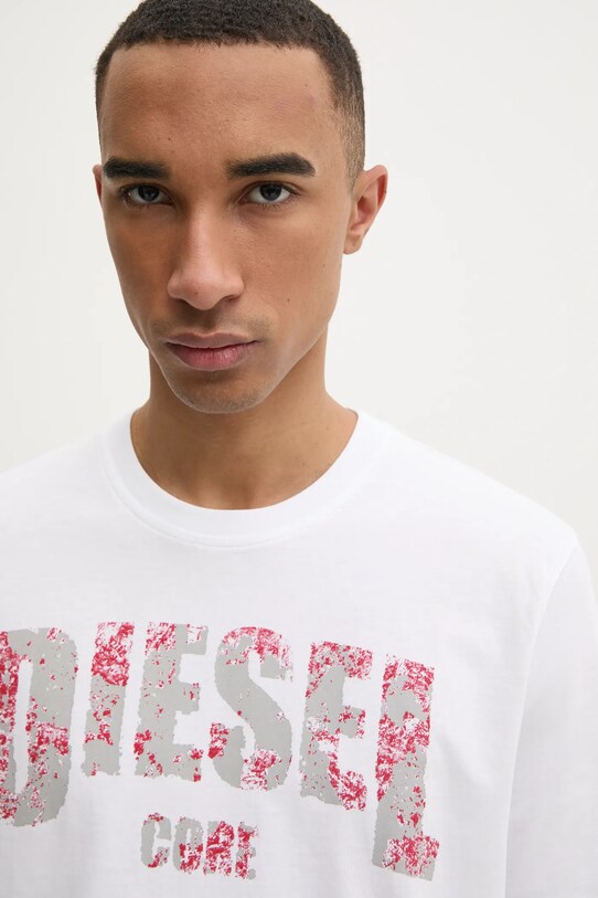 Diesel tricou T-ADJUST-R25 T-SHIRT alb A17268.0PLAT