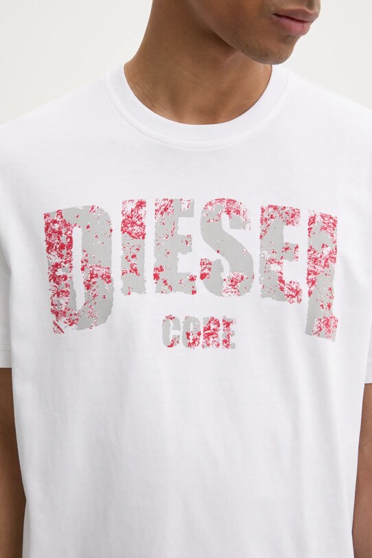 Diesel tricou T-ADJUST-R25 T-SHIRT A17268.0PLAT alb