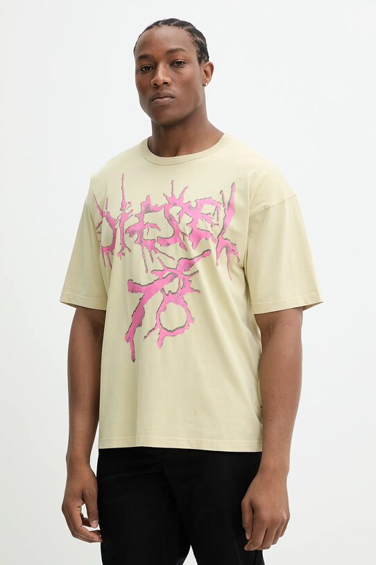 Pamučna majica Diesel T-BOXT-R28 T-SHIRT print zelena A17639.0SLBT