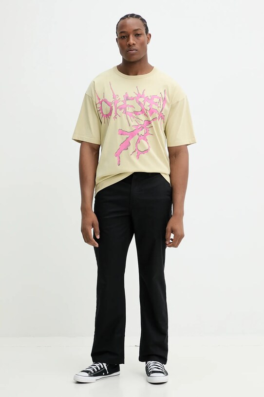 Pamučna majica Diesel T-BOXT-R28 T-SHIRT A17639.0SLBT zelena SS25