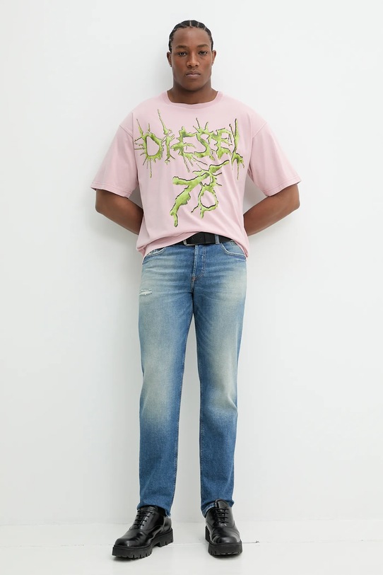 Diesel tricou din bumbac T-BOXT-R28 T-SHIRT A17639.0SLBT roz SS25