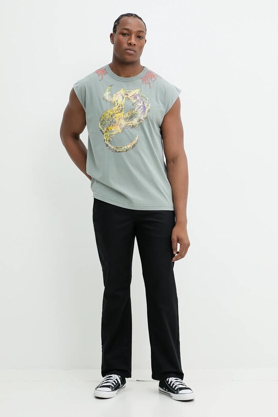 Diesel tricou din bumbac T-BOXT-SL-R1 TANK TOP A17640.0SLBT gri SS25