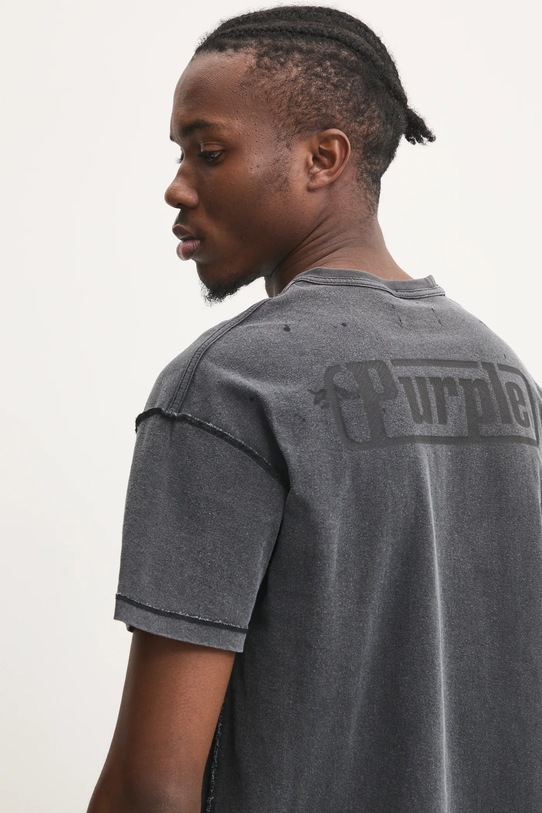 Бавовняна футболка PURPLE BRAND TEXTURED INSIDE OUT TEE P101.JBCP125 сірий