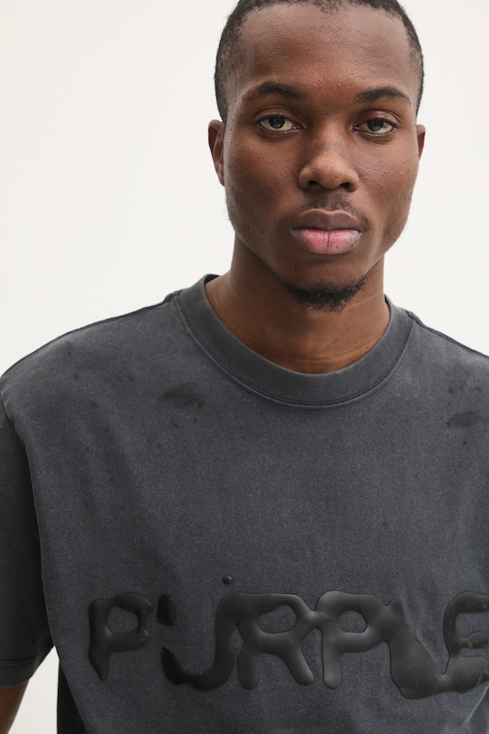 PURPLE BRAND t-shirt bawełniany HWT JERSEY SS TEE szary P117.HBLW125