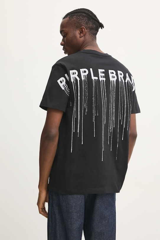 Хлопковая футболка PURPLE BRAND HWT JERSEY SS TEE чёрный P117.HBWD125