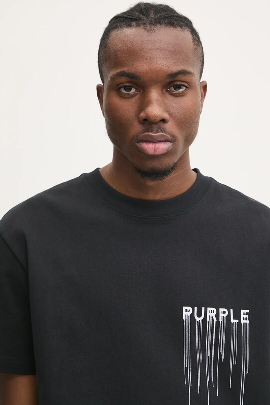 Бавовняна футболка PURPLE BRAND HWT JERSEY SS TEE P117.HBWD125 чорний