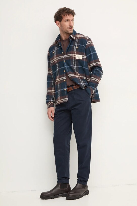 Barbour t-shirt bawełniany MTS1382BR98 brązowy SS25