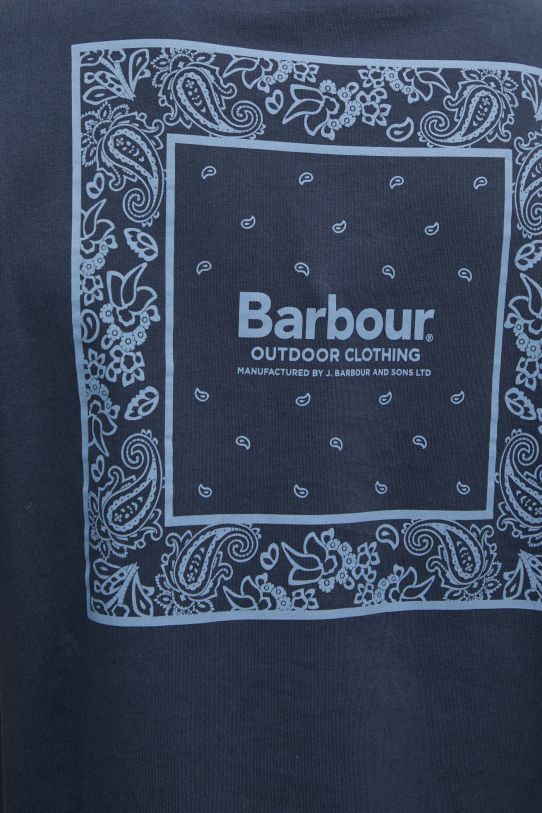 Бавовняна футболка Barbour MTS1382NY91 темно-синій