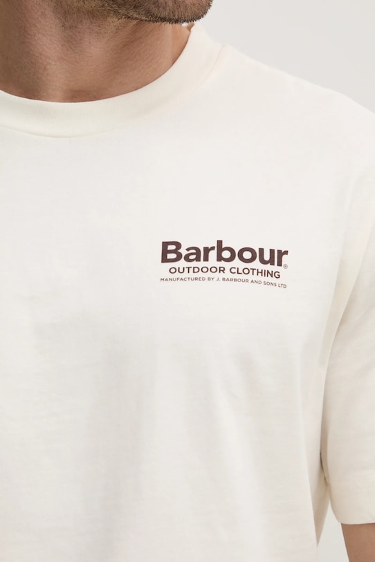 Barbour t-shirt bawełniany beżowy MTS1382WH32