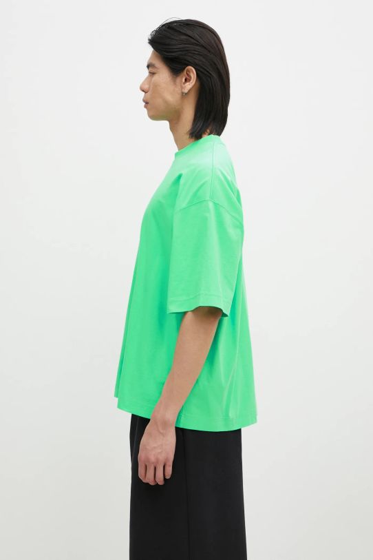 VETEMENTS t-shirt bawełniany Oval Logo Cropped Boxy UA66TR600E zielony SS25