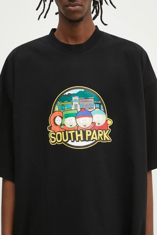 Bavlnené tričko VETEMENTS Southpark Oversized čierna UA66TR610B