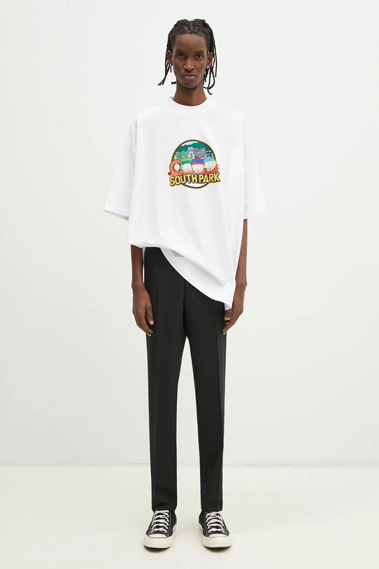 Βαμβακερό μπλουζάκι VETEMENTS Southpark Oversized UA66TR610W λευκό
