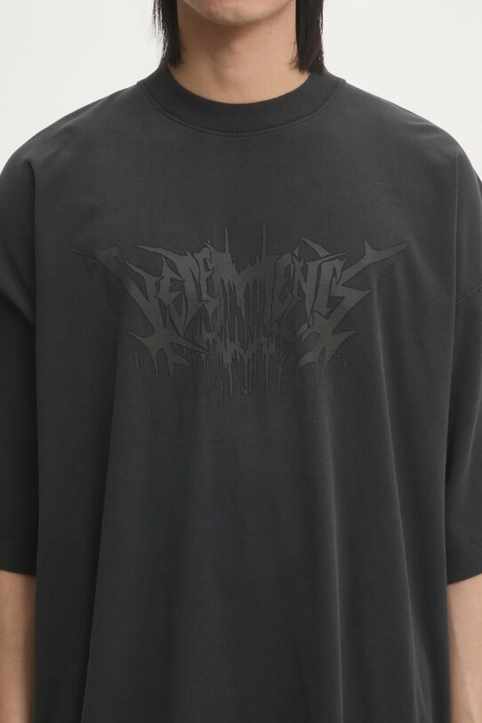 VETEMENTS cotton t-shirt Drip Metal Oversized black UA66TR660B
