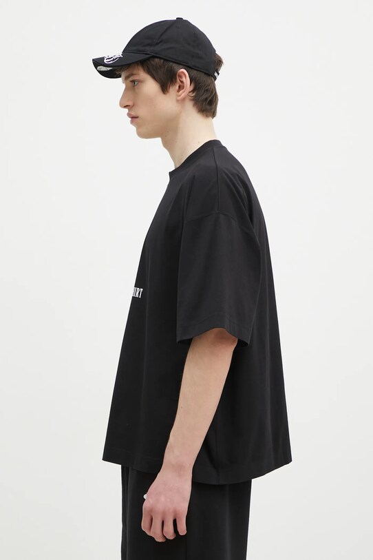 Бавовняна футболка VETEMENTS Vet Cropped Cropped Boxy UA66TR685B чорний SS25