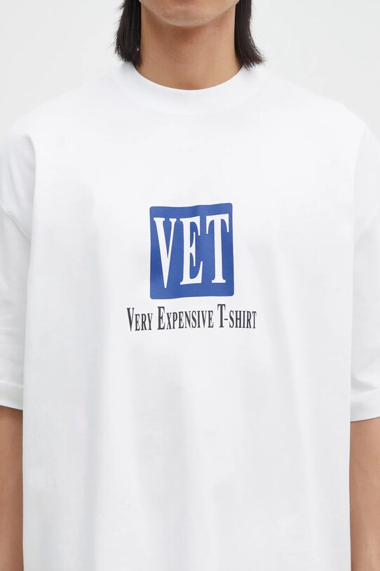 Bavlněné tričko VETEMENTS Vet Cropped Cropped Boxy bílá UA66TR685W