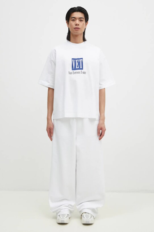 Bavlněné tričko VETEMENTS Vet Cropped Cropped Boxy UA66TR685W bílá
