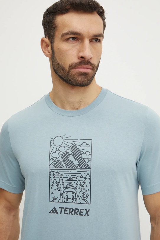 adidas TERREX t-shirt Wild nadruk niebieski JN4265