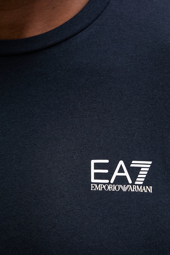 Bombažna kratka majica EA7 Emporio Armani AF10375.7M000567 mornarsko modra