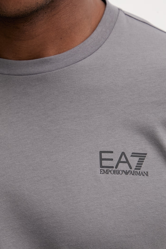 Bombažna kratka majica EA7 Emporio Armani AF10375.7M000567 siva