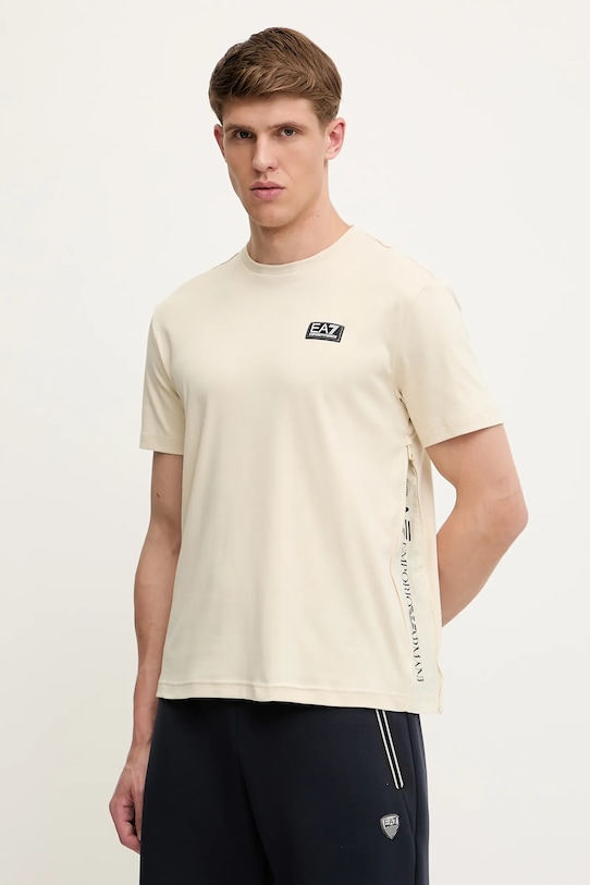 EA7 Emporio Armani t-shirt bawełna beżowy AF14616.7M000516