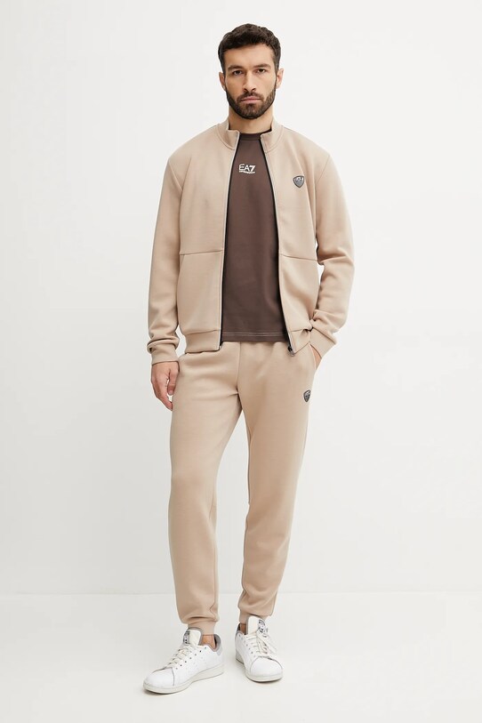EA7 Emporio Armani pamut póló AF12874.7M000276 barna SS25