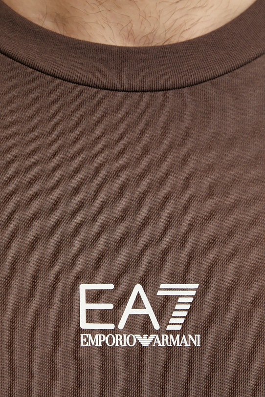 Bavlněné tričko EA7 Emporio Armani AF12874.7M000276 hnědá