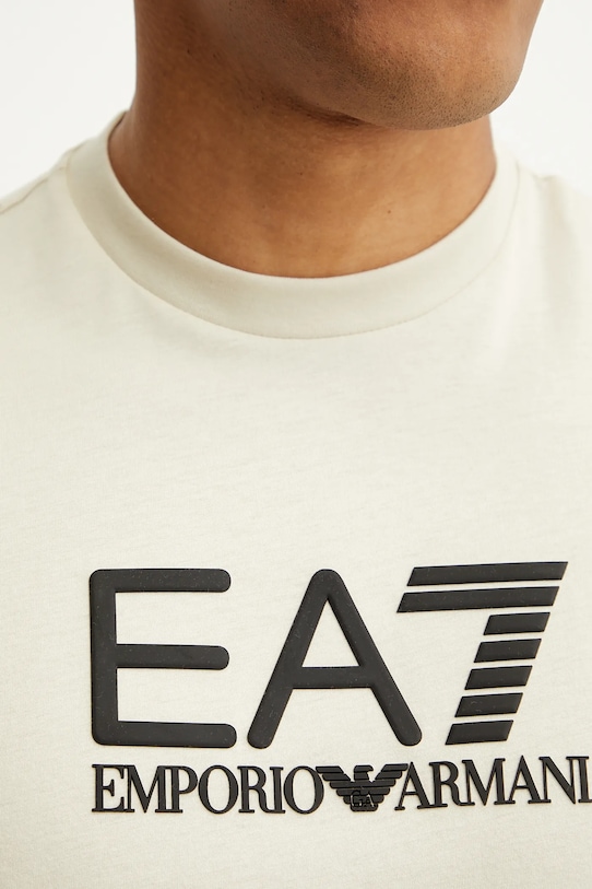 Хлопковая футболка EA7 Emporio Armani AF10375.7M000224 бежевый