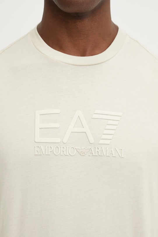 Хлопковая футболка EA7 Emporio Armani AF10375.7M000224 бежевый