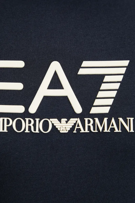 Bombažna kratka majica EA7 Emporio Armani mornarsko modra AF10375.7M000224
