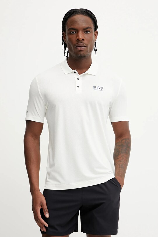 Tréninkové polo tričko EA7 Emporio Armani potisk béžová AF13755.7M000168
