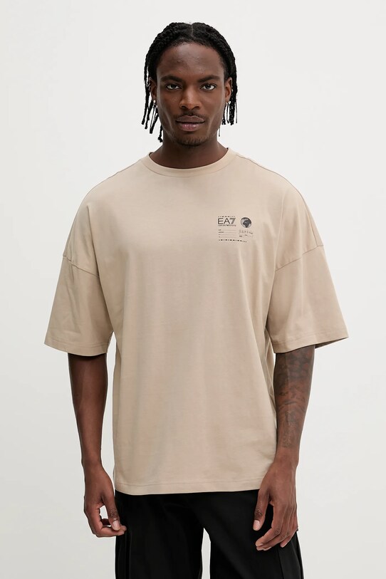 Odzież EA7 Emporio Armani t-shirt bawełniany AF12874.7M000081 beżowy