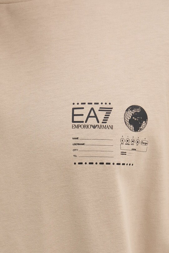 EA7 Emporio Armani t-shirt bawełniany AF12874.7M000081 beżowy