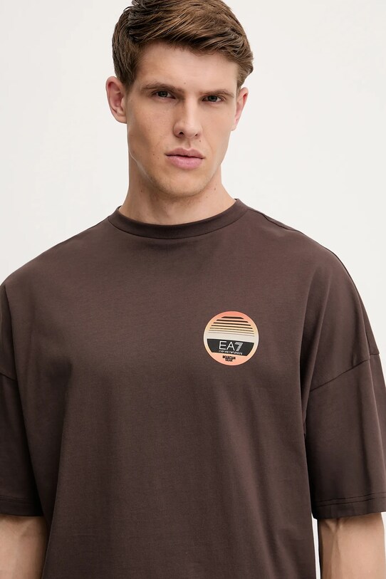 EA7 Emporio Armani t-shirt in cotone marrone AF12874.7M000081