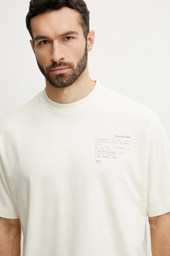 Pamučna majica EA7 Emporio Armani bež AF12957.7X000082