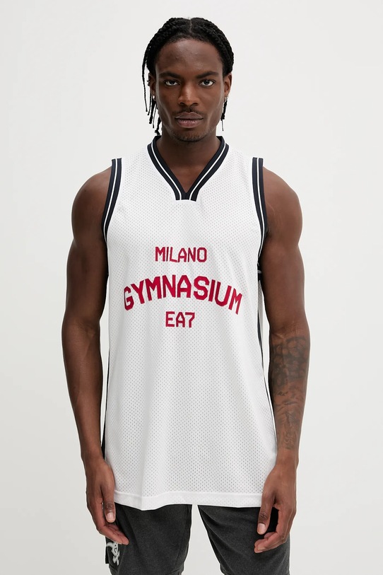 EA7 Emporio Armani t-shirt sportowy wzorzyste biały AF13509.7M000331
