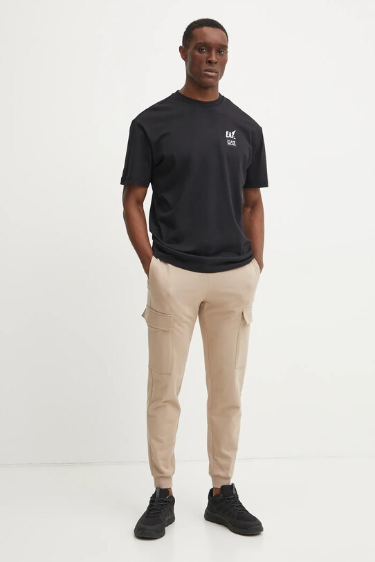 Бавовняна футболка EA7 Emporio Armani AF13244.7M000118 чорний SS25