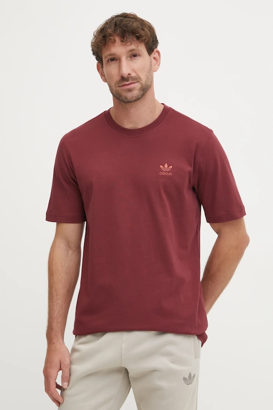 adidas Originals t-shirt bawełniany Trefoil bawełna bordowy JC9992