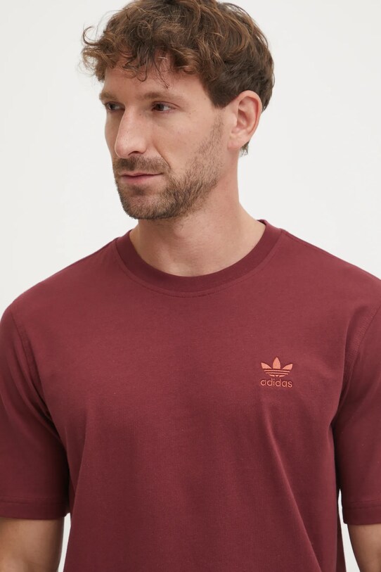 adidas Originals tricou din bumbac Trefoil burgundia JC9992