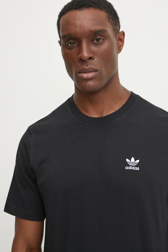 Памучна тениска adidas Originals Trefoil черен JI8545