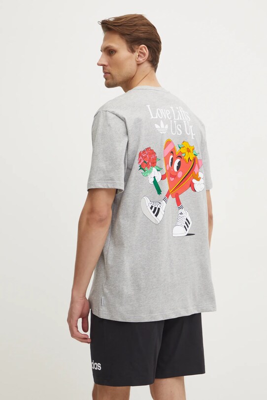 Βαμβακερό μπλουζάκι adidas Originals MBN TEE JN7029 γκρί SS25