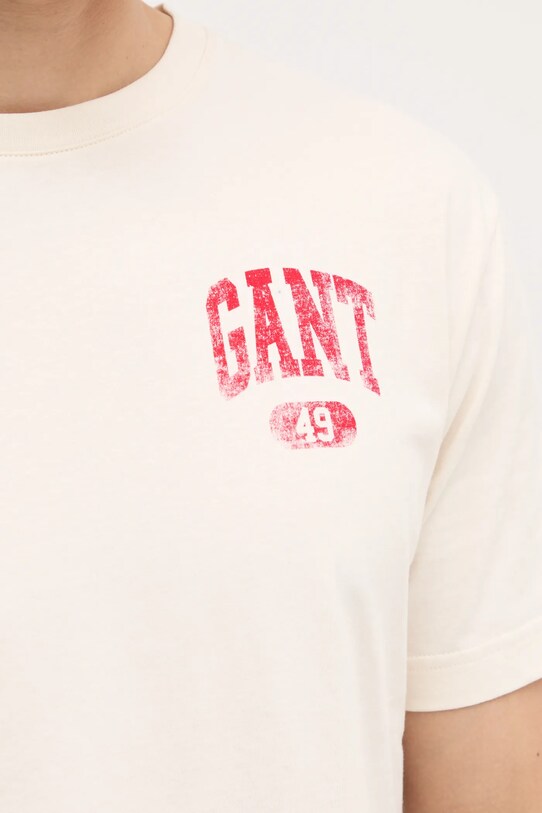 Хлопковая футболка Gant 2003292 бежевый