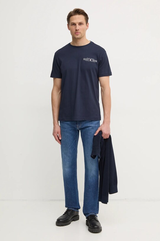 Gant tricou din bumbac 2044017 bleumarin SS25