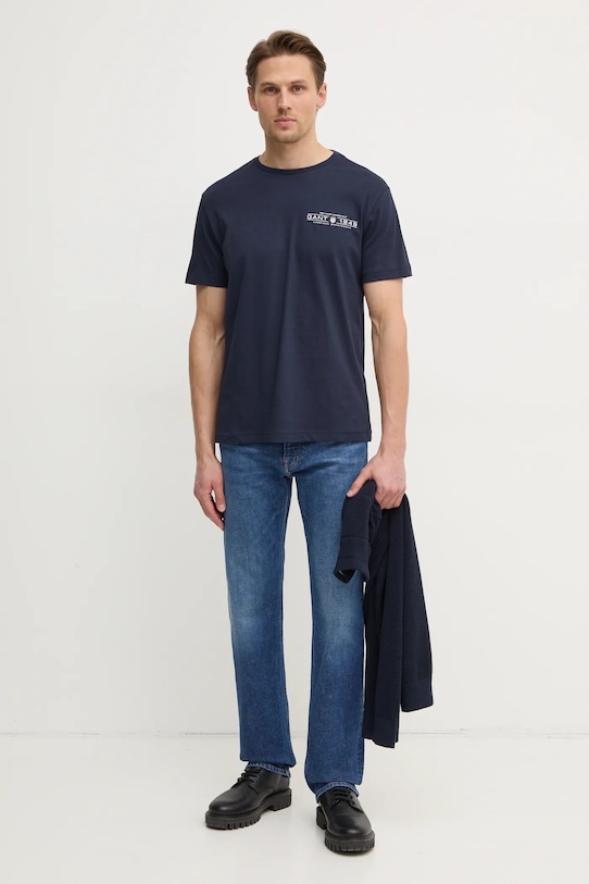 Gant t-shirt bawełniany 2044017 granatowy SS25
