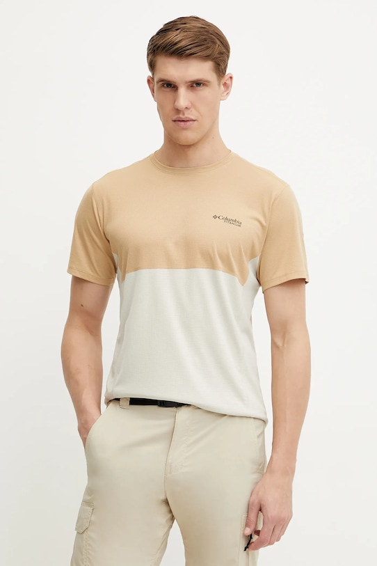 Αθλητικό μπλουζάκι Columbia Cirque River στάμπα μπεζ 2126222