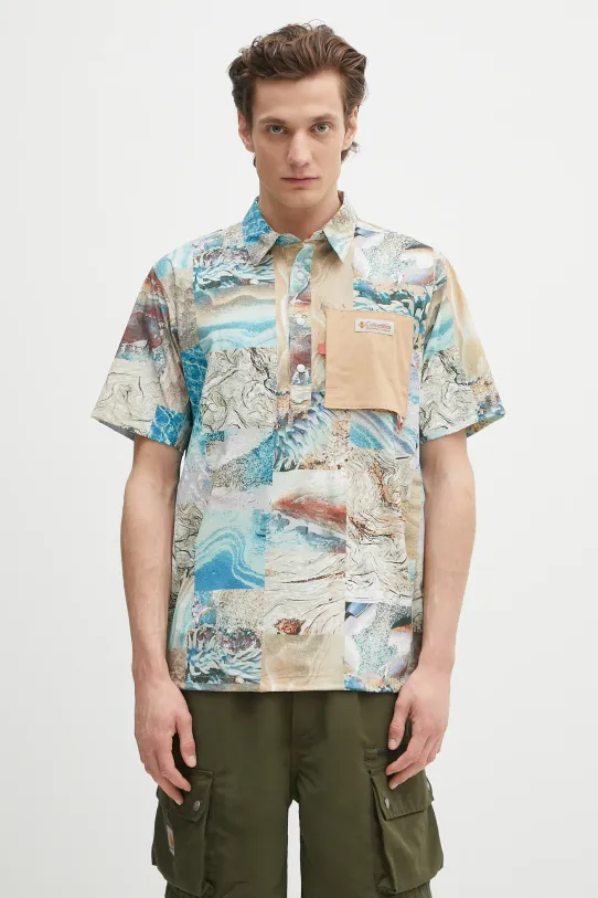 Columbia tricou polo Cove Beach cu elastan bej 2126491